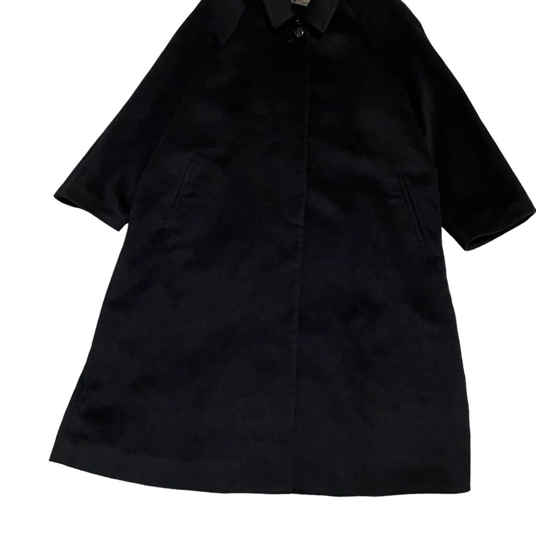 美品　Veuna　大きいサイズ　カシミヤ100%　ロングコート　比翼ボタン　黒