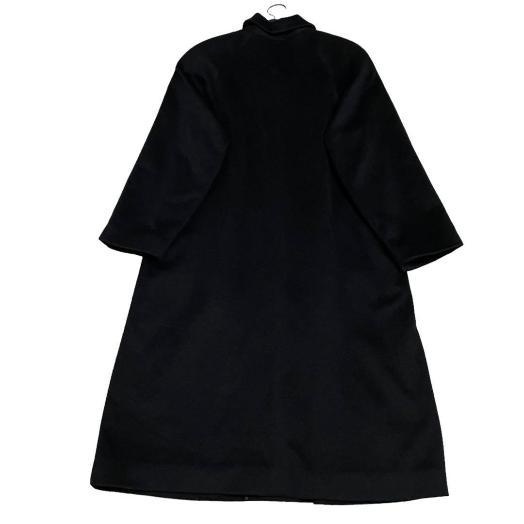 美品　Veuna　大きいサイズ　カシミヤ100%　ロングコート　比翼ボタン　黒