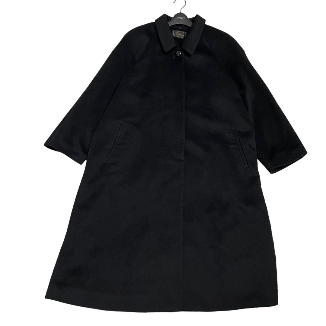 美品　Veuna　大きいサイズ　カシミヤ100%　ロングコート　比翼ボタン　黒