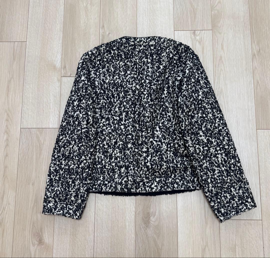 Drawer ドゥロワー ノーカラー　ツイード　ジャケット 36 ジャガード