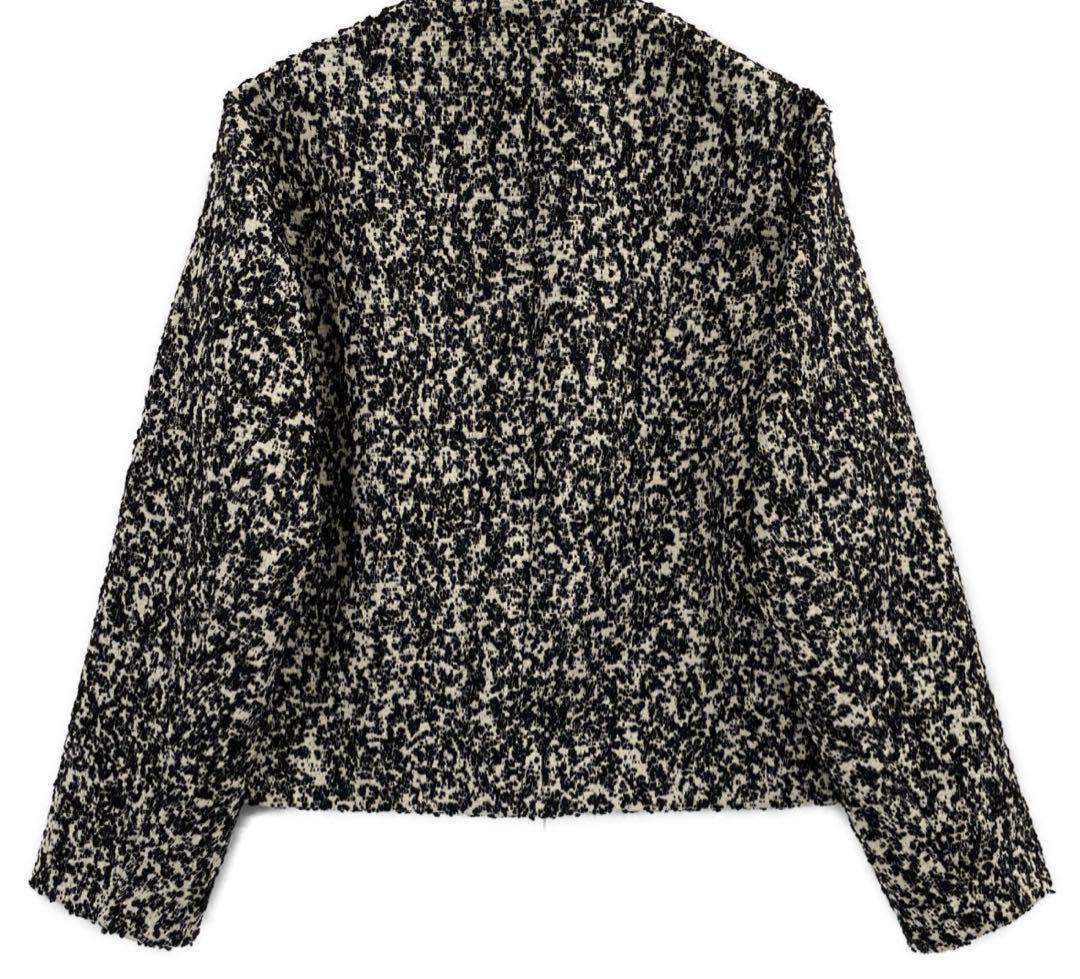 Drawer ドゥロワー ノーカラー　ツイード　ジャケット 36 ジャガード