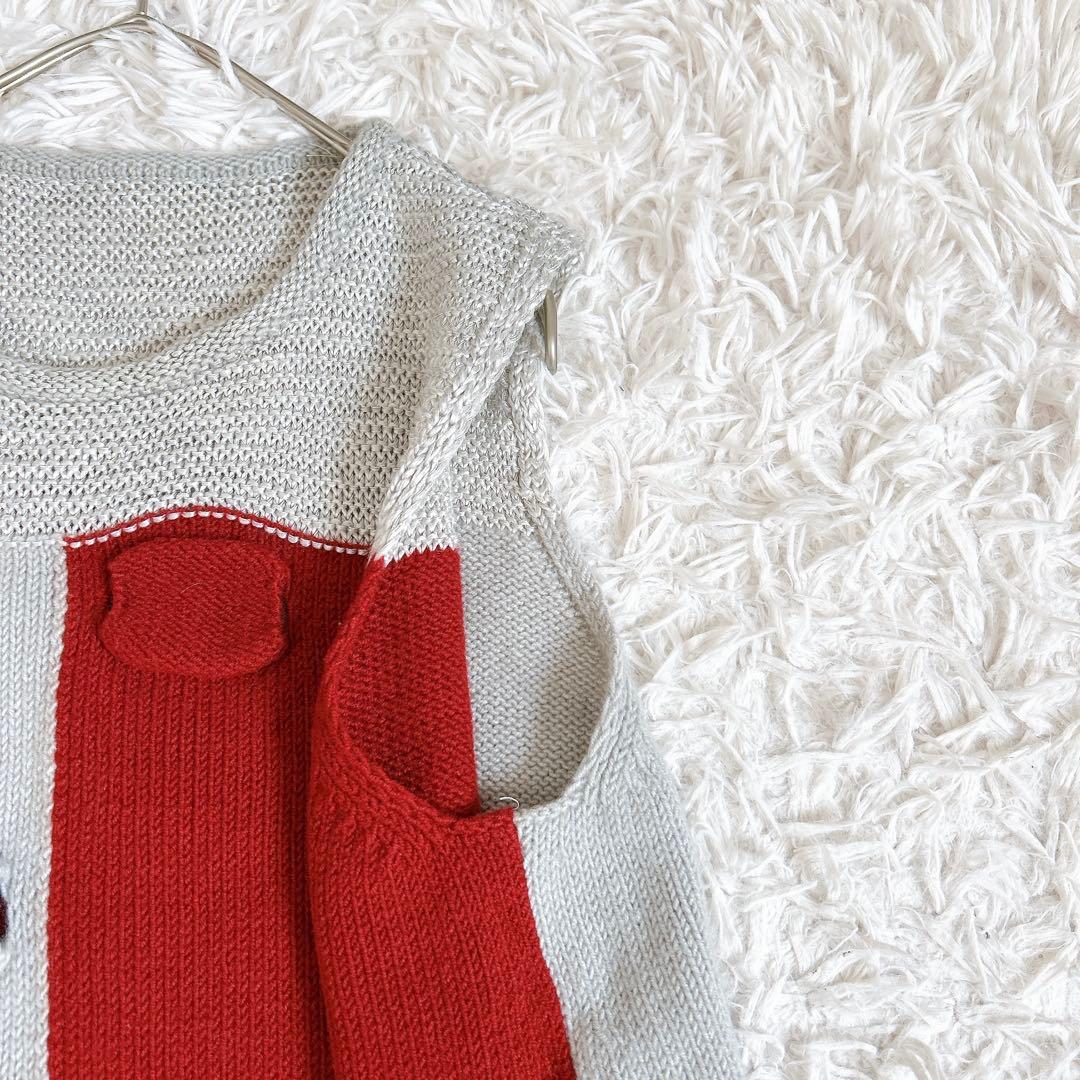 美品⁂センソユニコ⁂ロングニットチュニック　ベスト　バイカラー　変形　微ラメ　M