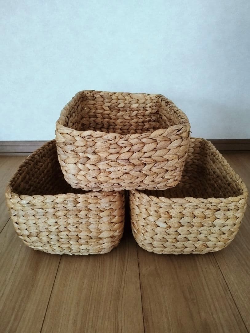 無印良品 ニトリ 10個組ラタンバスケット　長方形　角型　ウォーターヒヤシンス