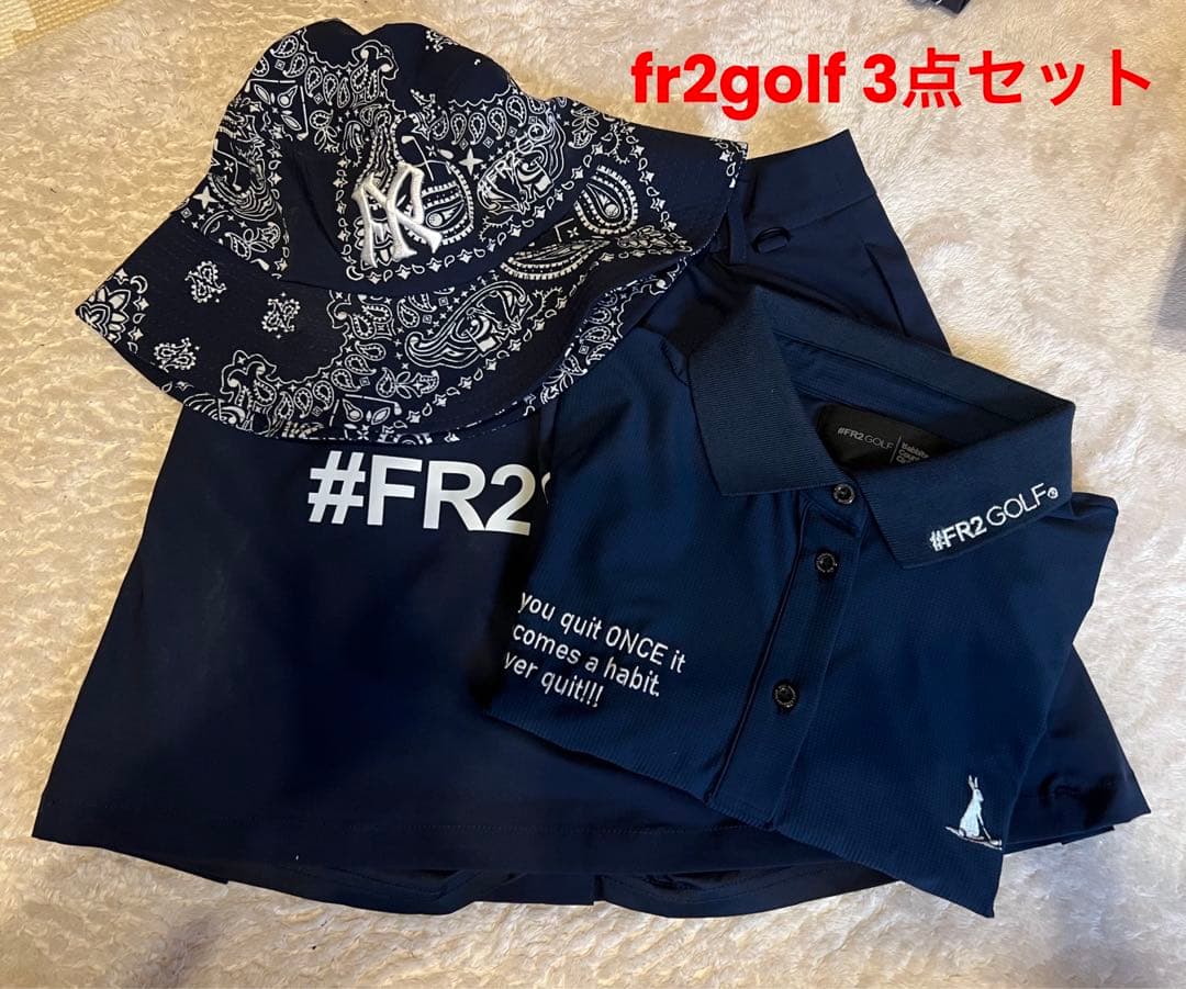 【fr2golf】ネイビー・ペイズリー・ウェア・レディース・3点セット