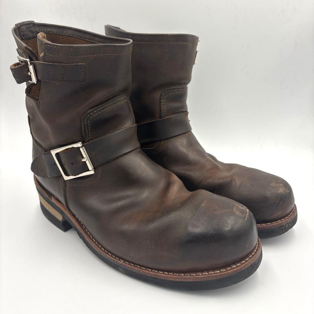 ホーキンス ショート エンジニアブーツ【26.5cm】ブラウン スチールトゥ