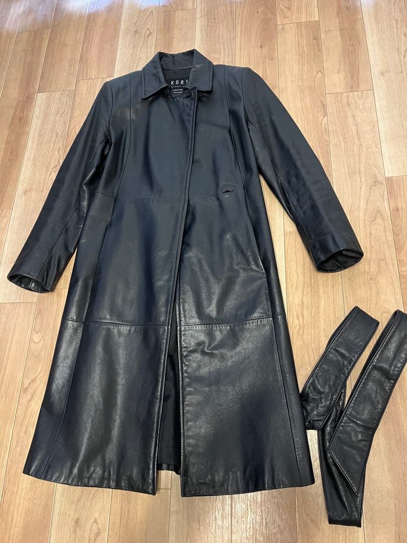 MICHAEL KORSマイケルコース　レザーロングコート