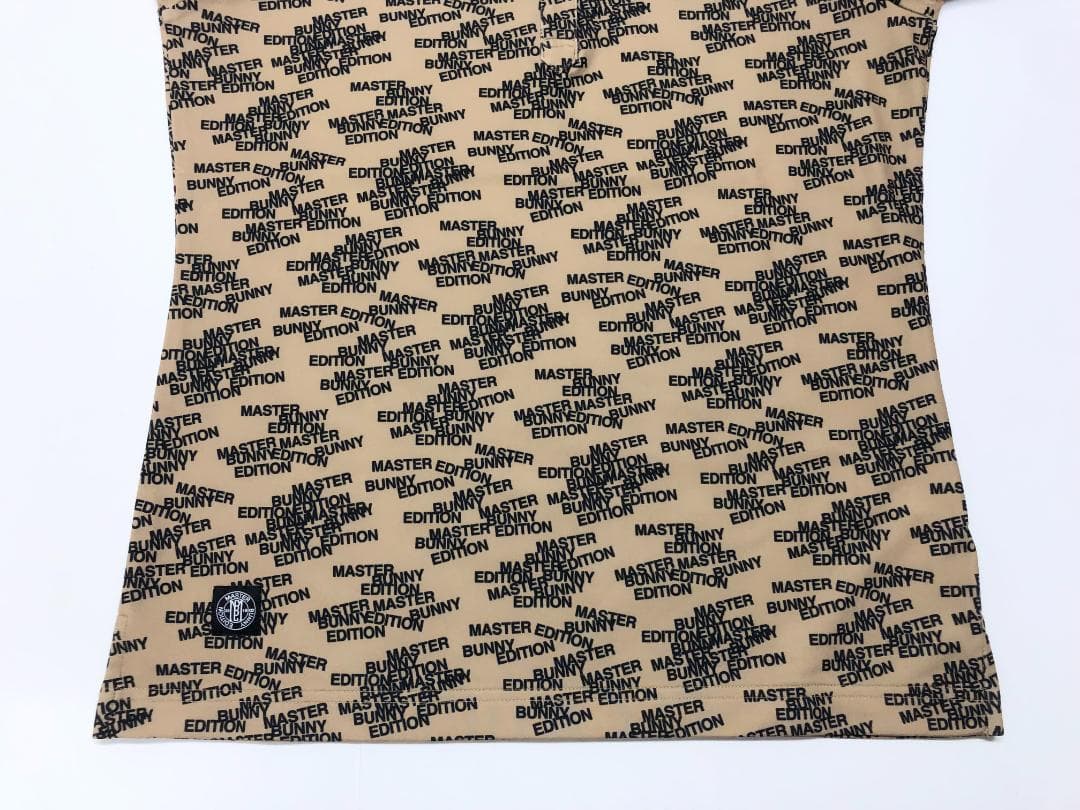 ○★新品未使用　マスターバニーエディション　ロゴ総柄　長袖ポロシャツ　1　茶系