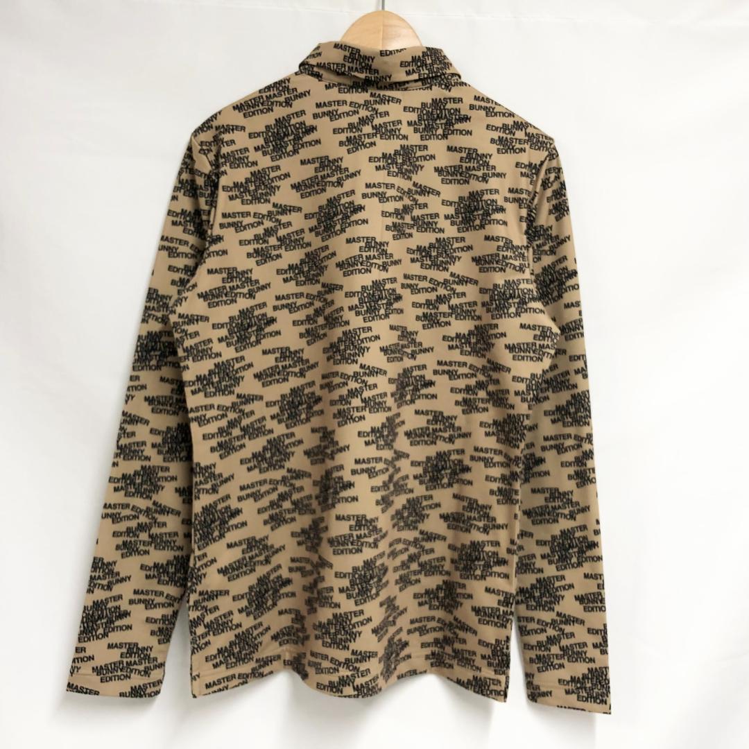 ○★新品未使用　マスターバニーエディション　ロゴ総柄　長袖ポロシャツ　1　茶系