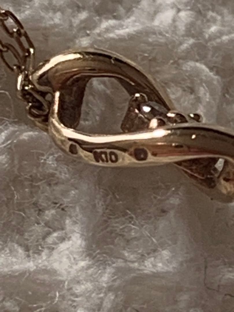 ひろ　k10 ダイヤモンド　ゴールド ネックレス スワールデザイン