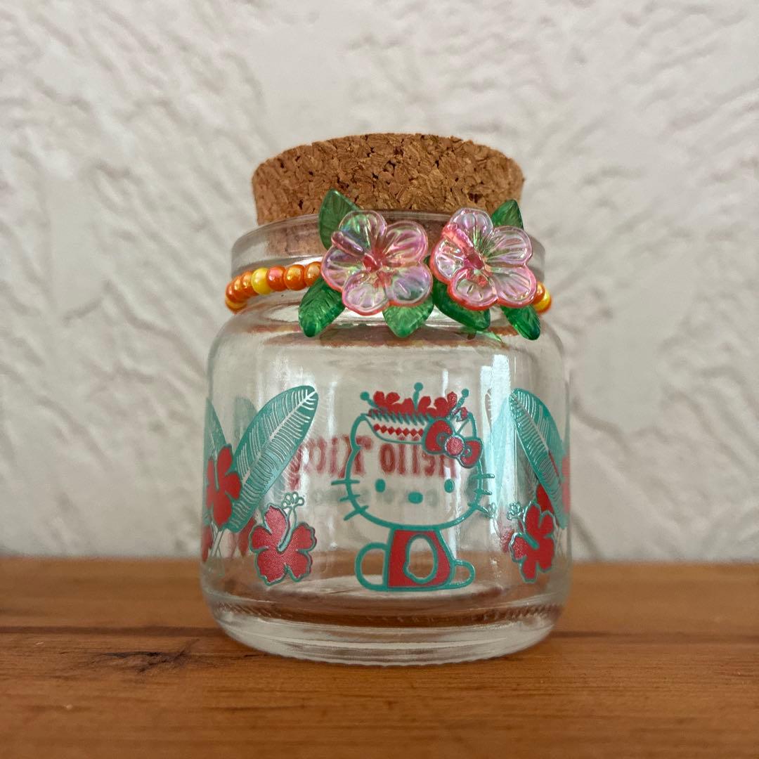 【希少　激レア】レトロ　南国キティちゃん　ガラスの小瓶　ミニボトル　2個セット