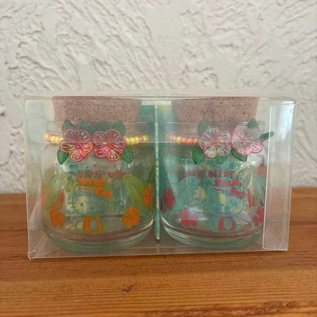 【希少　激レア】レトロ　南国キティちゃん　ガラスの小瓶　ミニボトル　2個セット