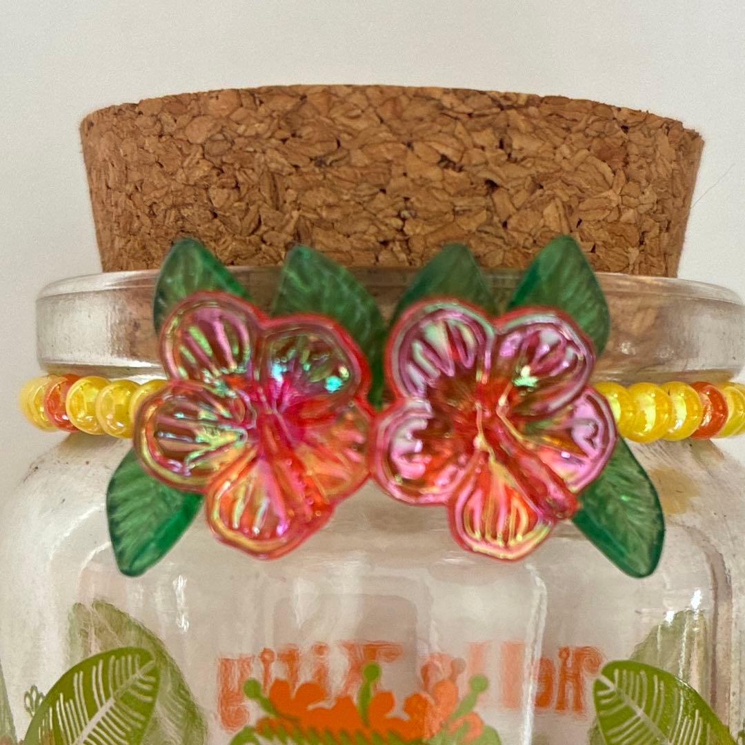 【希少　激レア】レトロ　南国キティちゃん　ガラスの小瓶　ミニボトル　2個セット