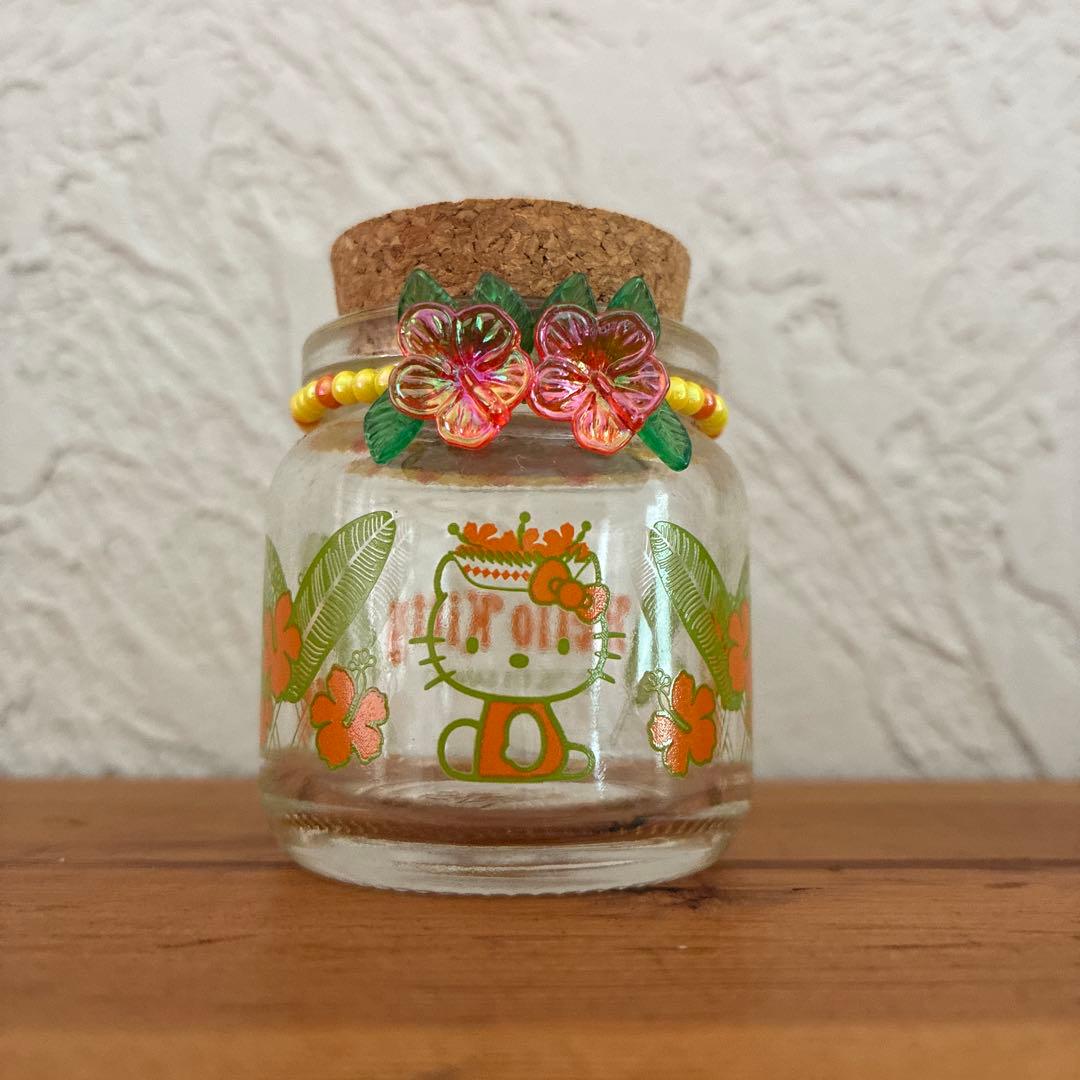 【希少　激レア】レトロ　南国キティちゃん　ガラスの小瓶　ミニボトル　2個セット