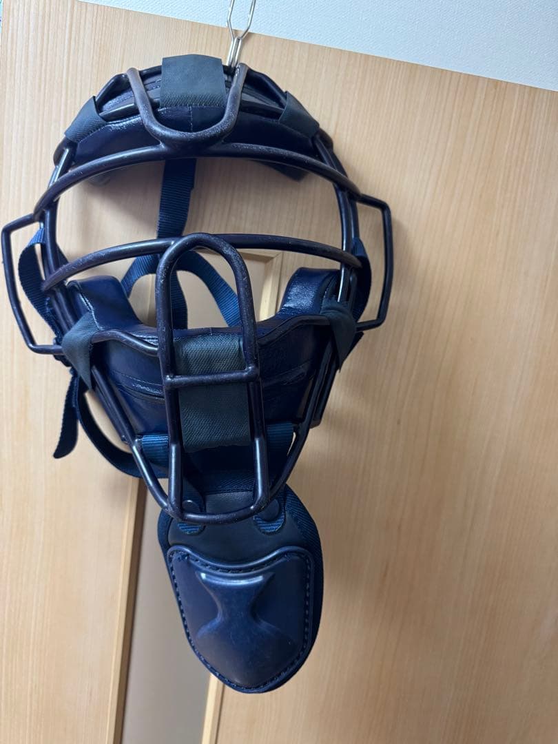 ネイビー キャッチャーマスク レザー製 ミズノプロ　硬式用　キャッチャーマスク