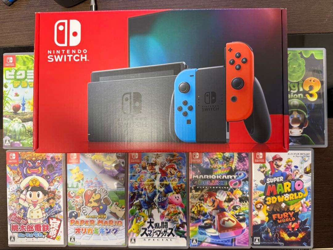 【70%OFF】Switch本体コントローラー6個ソフト7本大容量SDケース付