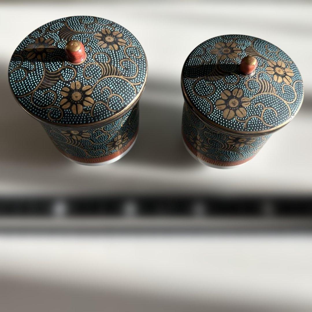 【稀品】　九谷焼き　ふた裏艶絵　春画　夫婦湯呑み