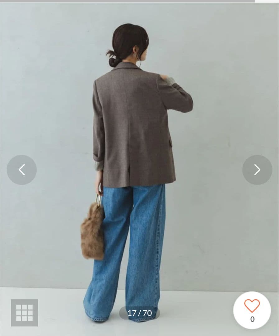 新品　NOBLE ブラウン ウールフラノジャケット　38