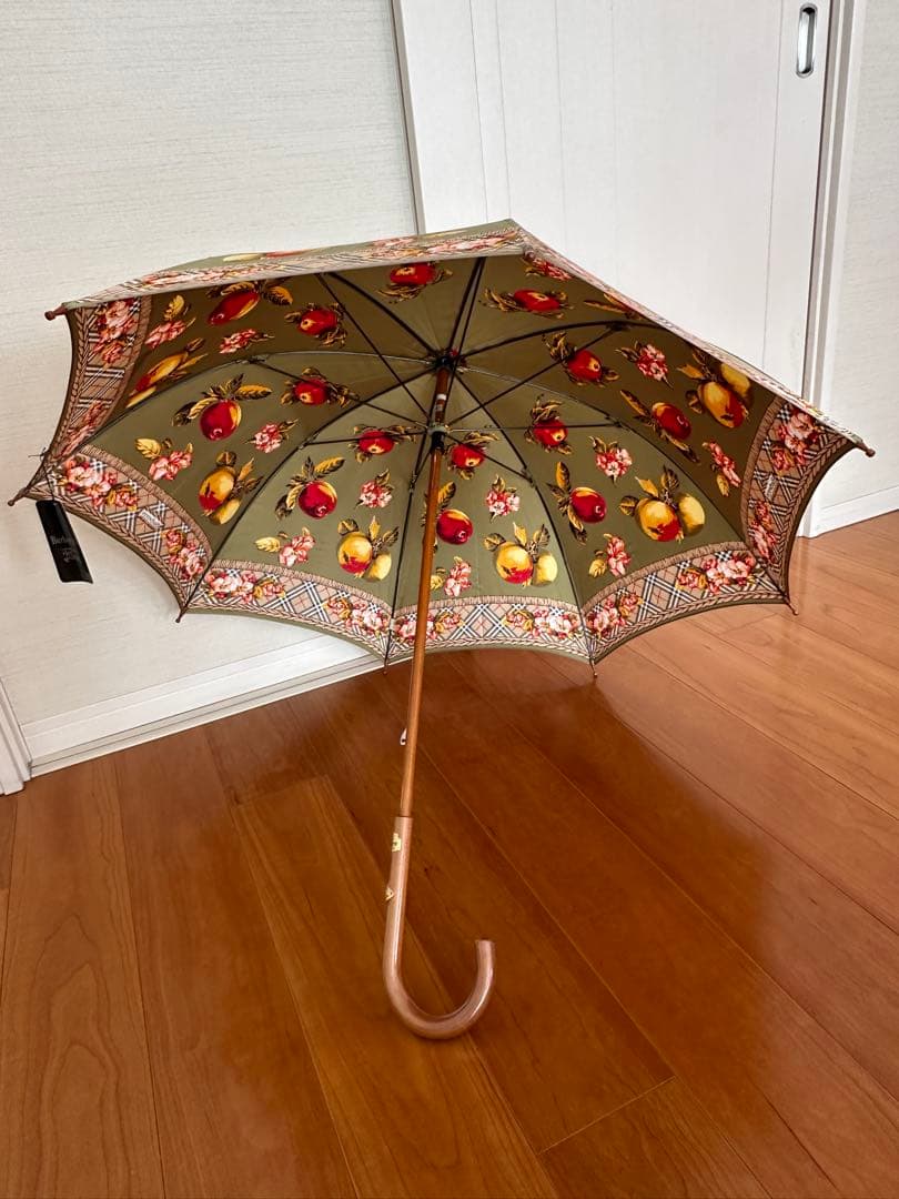 【希少】未使用 Burberrys フルーツ花柄 長傘 ノバチェック バーバリー