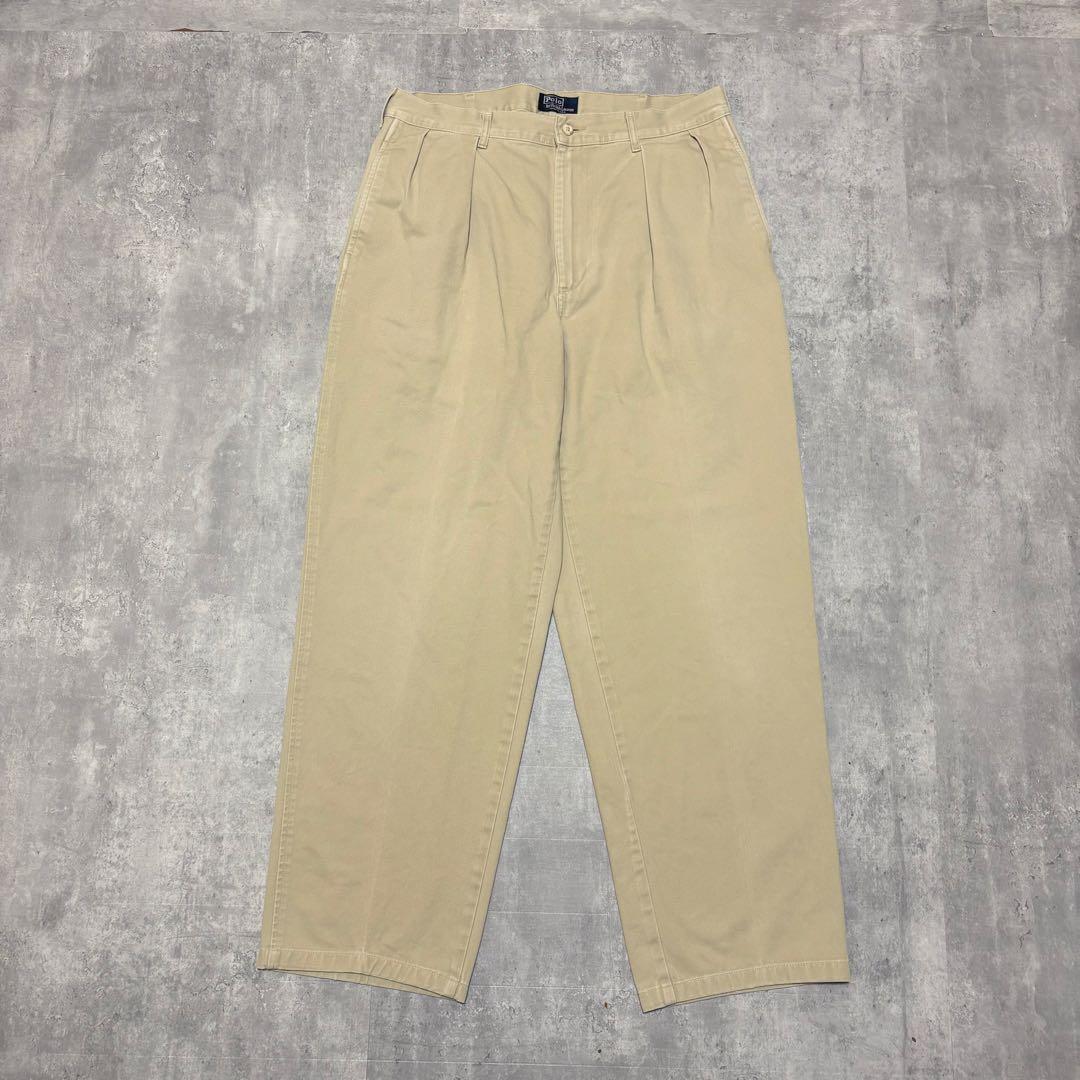 90s ポロバイラルフローレン　USA製 ポロチノ　チノパン　初期タグ　2タック