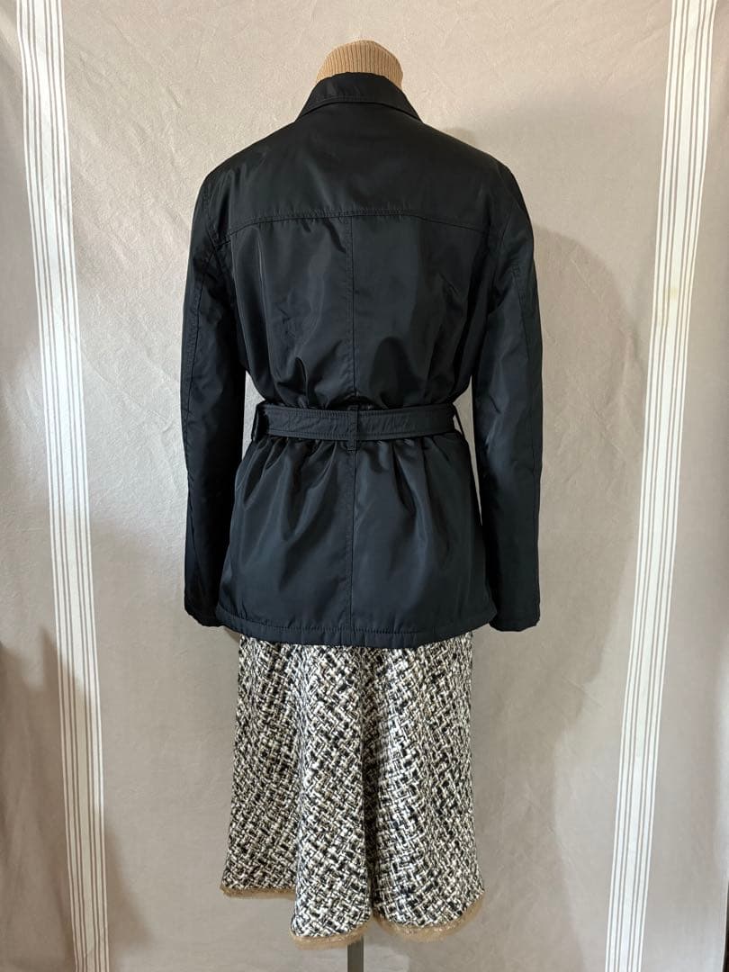 【美品・訳あり】PRADA プラダ★ナイロン/ジップアップジャケット★中綿入り黒