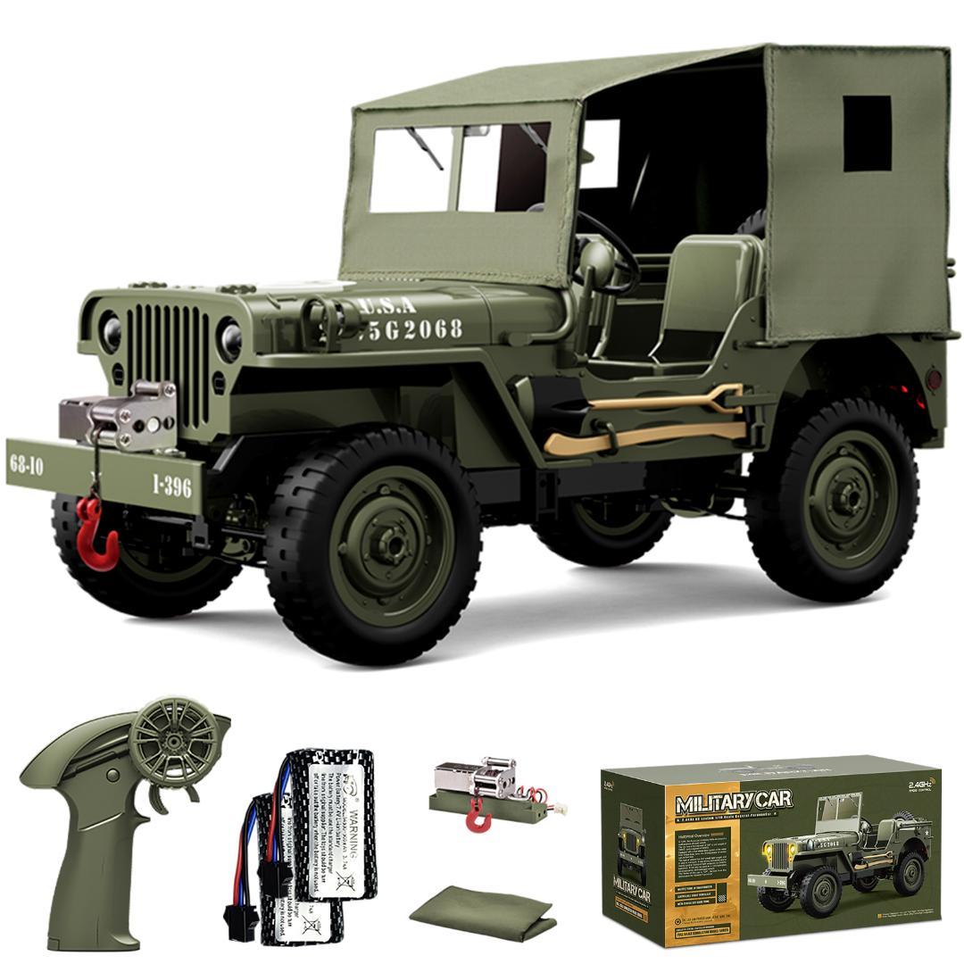 軍用 ラジコンカー 子供向け 人気 35CM 大型 オフロード ジープ 4WD