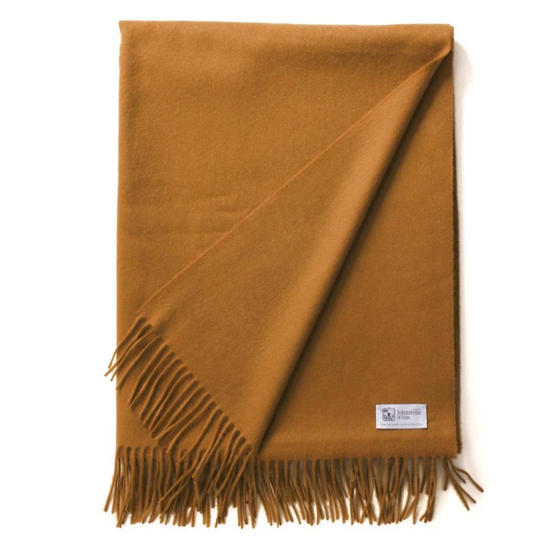 【新品】 Johnstons カシミヤ 大判ストール ダークキャメル