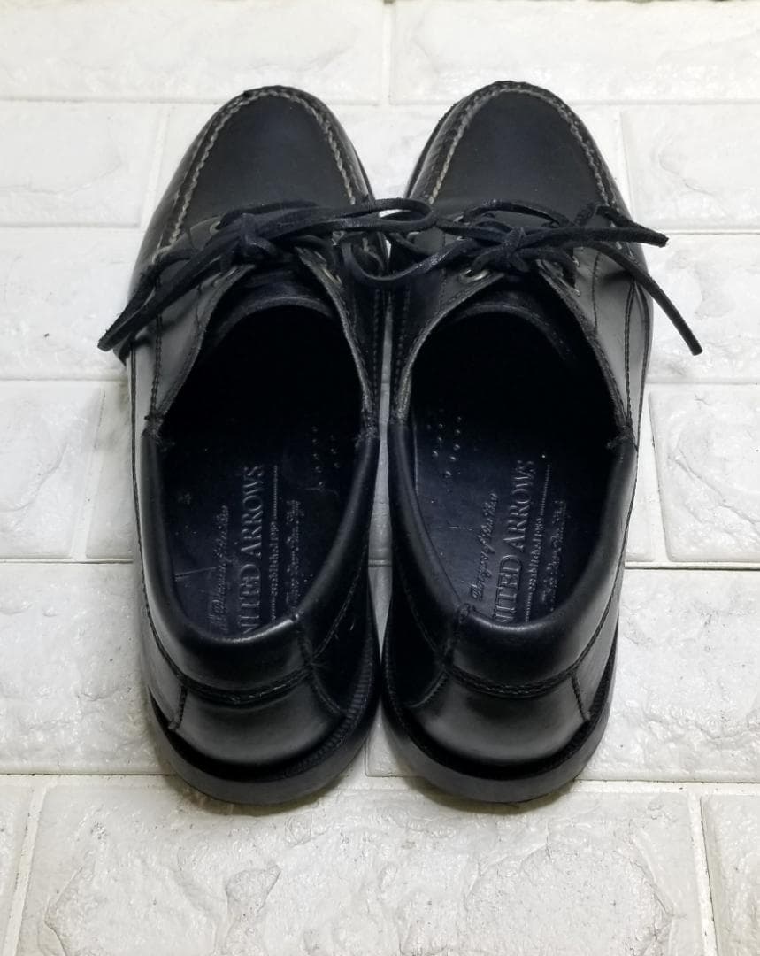 UNITED ARROWS ブラック モカシン・デッキシューズ 7.5