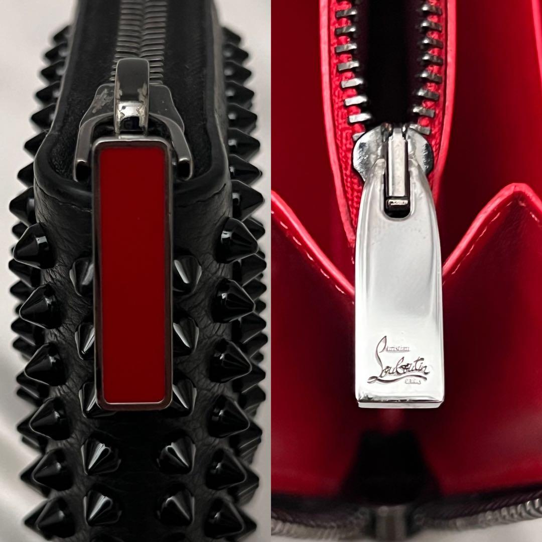 ◇箱・袋付き極美品◇ルブタン　パネトーネ　スパイクスタッズ長財布　ブラック