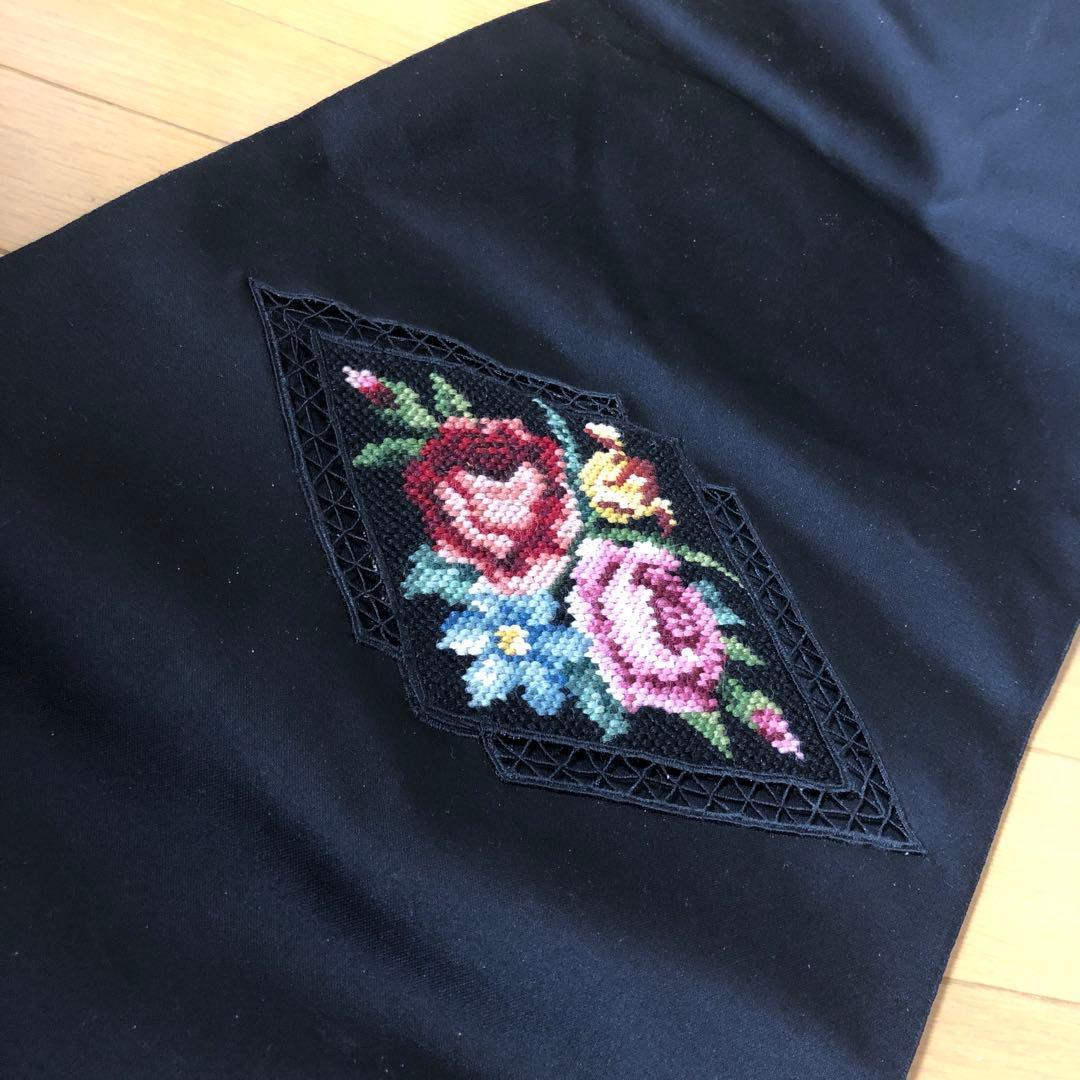 ヴィンテージ正絹名古屋帯カットワーククロスステッチ＋帯締め＋帯揚げ＋帯留