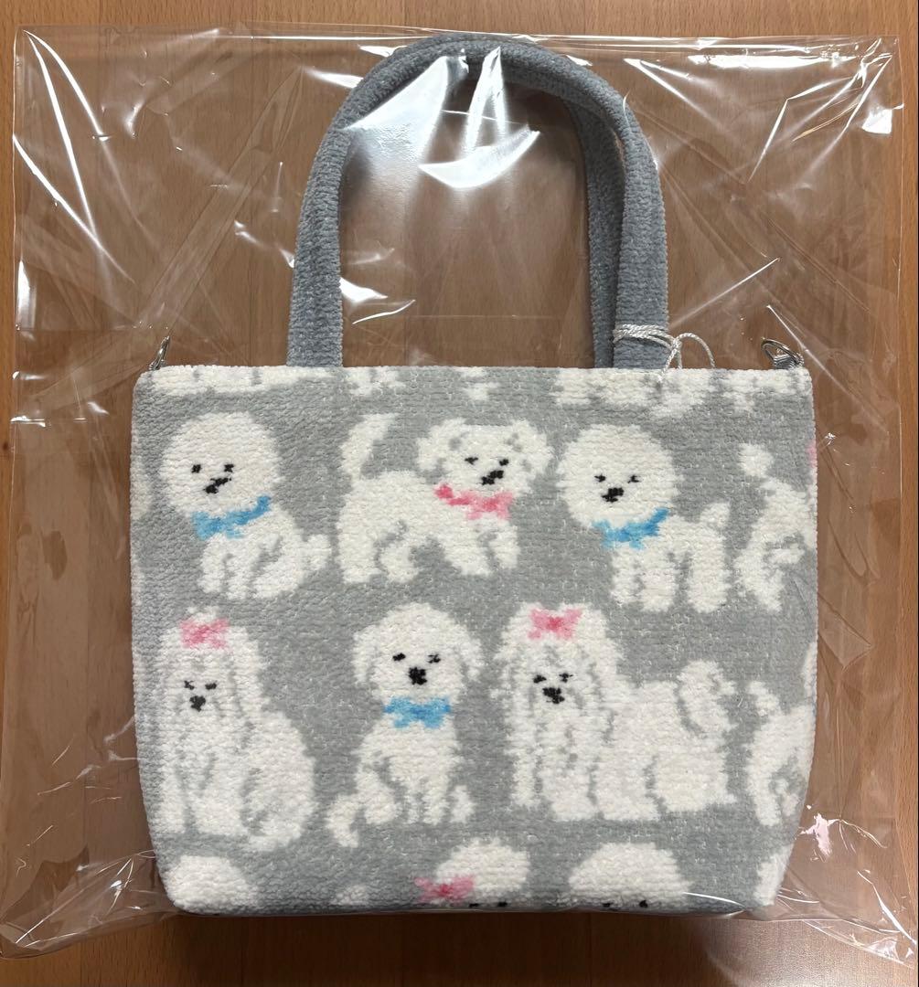 【新品未使用】ラブラリーバイフェイラー　モフモフワンチャン　バッグ　グレー