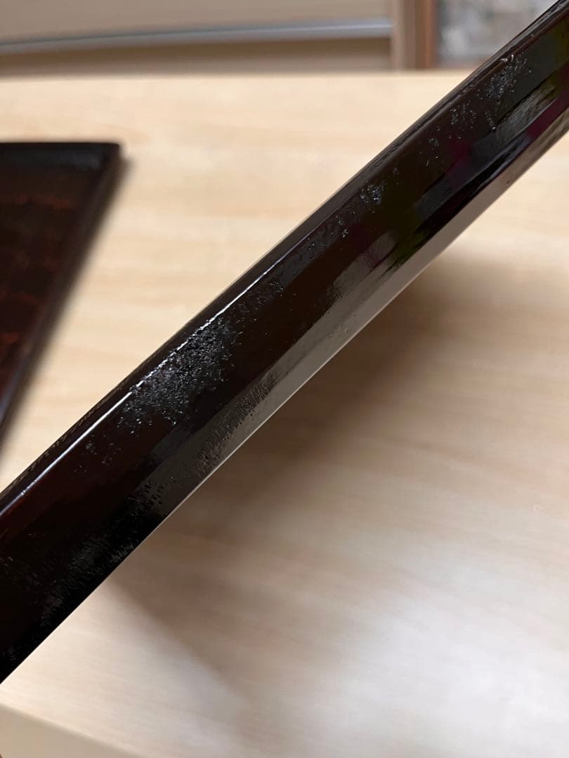 讃岐盆　讃岐彫り　四方盆 2枚　木製 お盆　漆塗　トレー　アンティーク　昭和