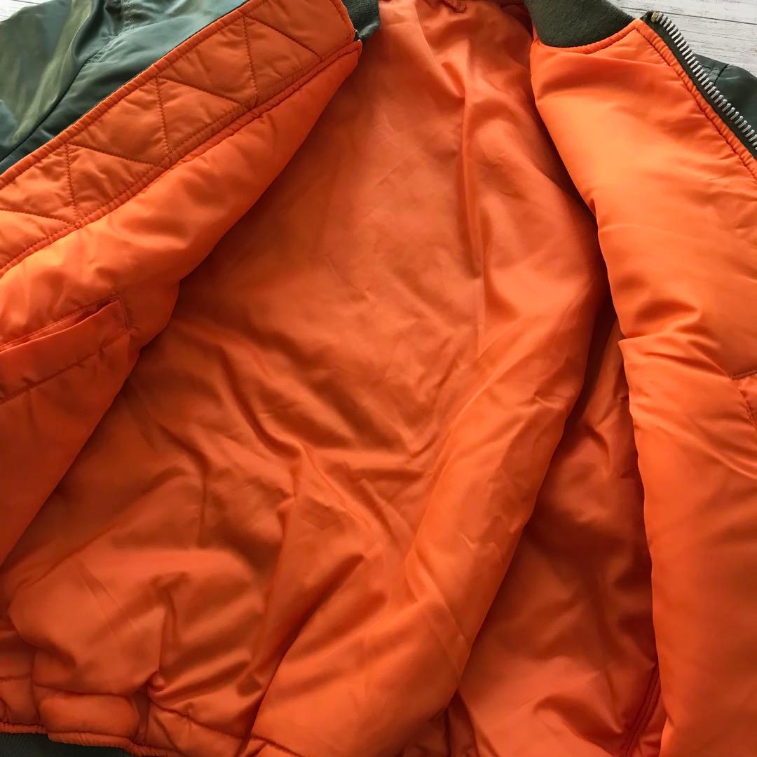 ALPHA MA-1 フライトジャケット 中綿 美品 カーキ L