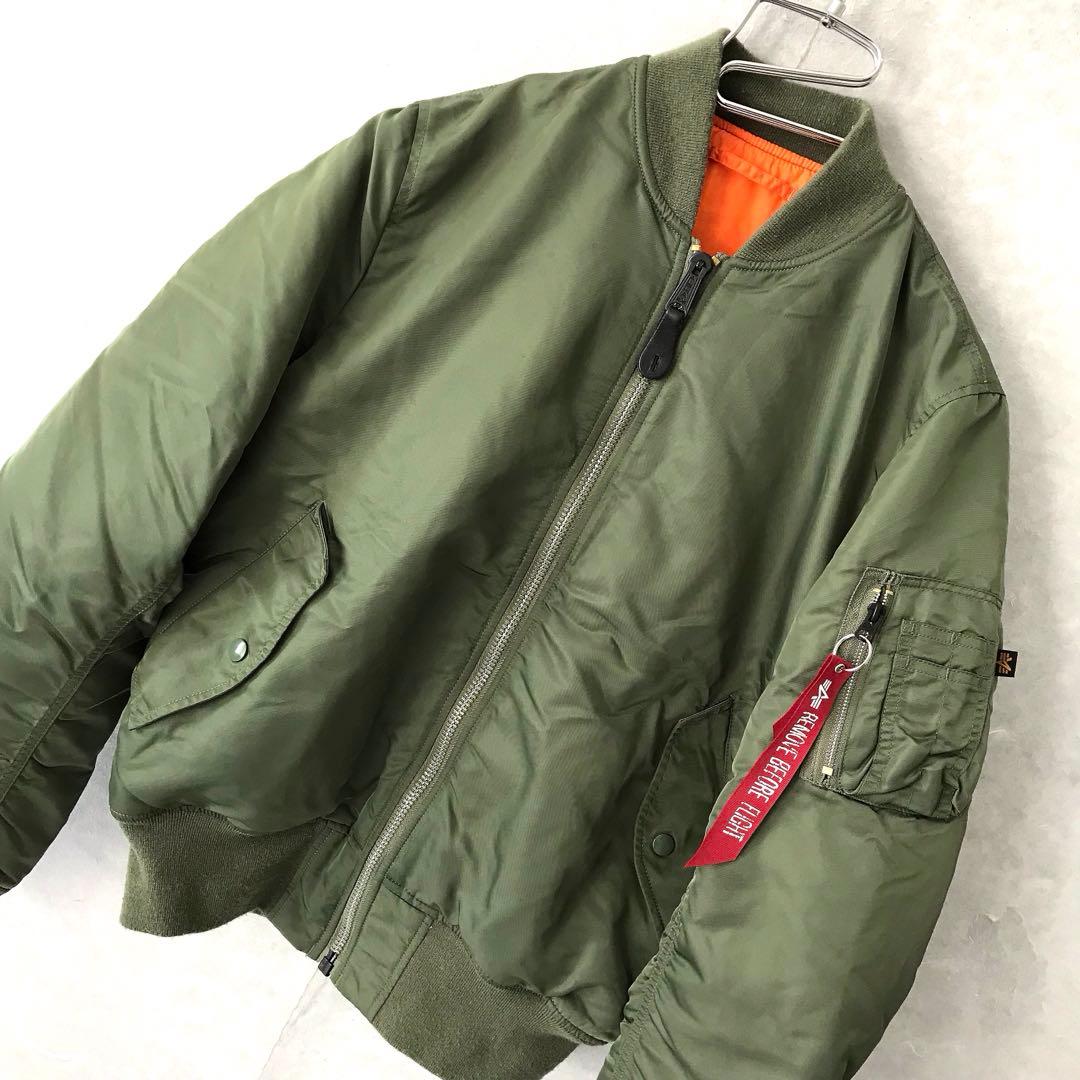 ALPHA MA-1 フライトジャケット 中綿 美品 カーキ L