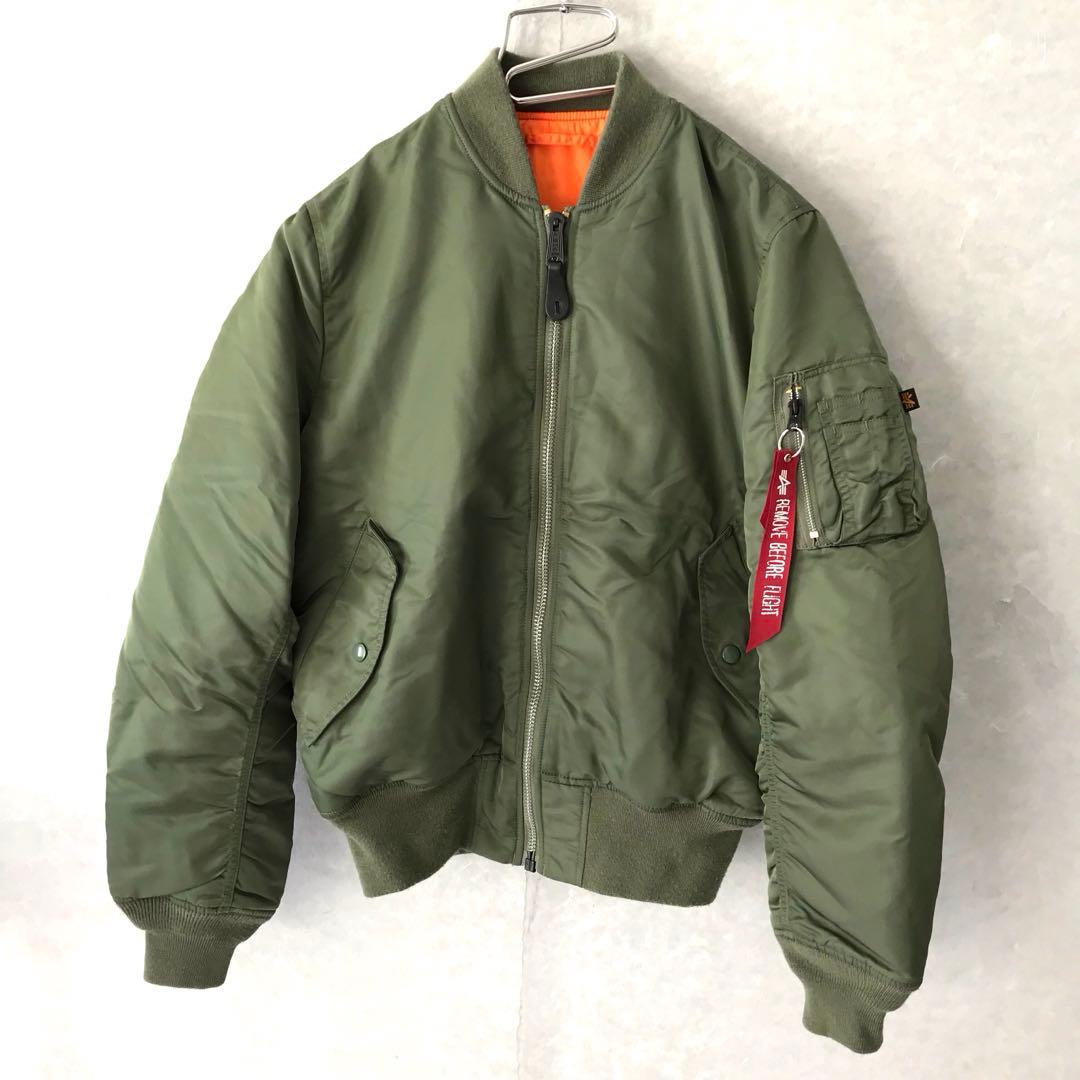 ALPHA MA-1 フライトジャケット 中綿 美品 カーキ L