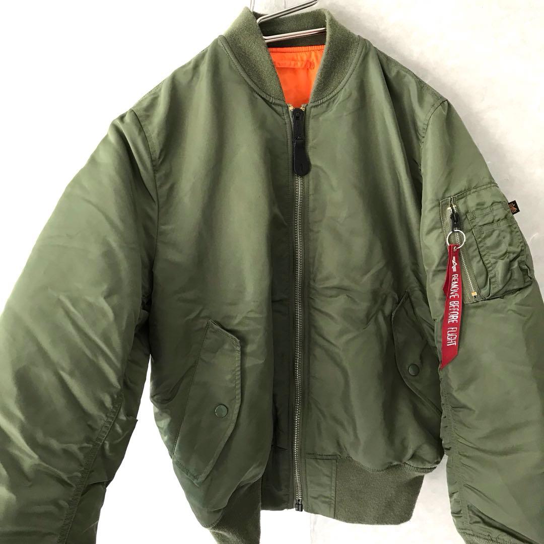 ALPHA MA-1 フライトジャケット 中綿 美品 カーキ L