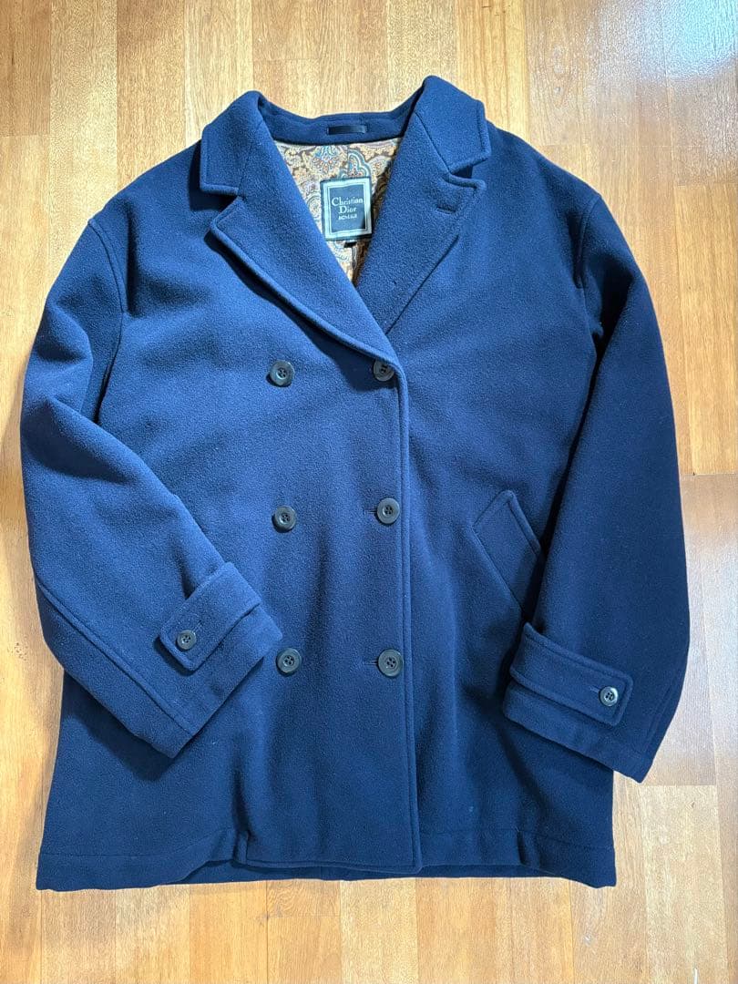 Christian Dior Monsieur ネイビーダブルブレストピーコート