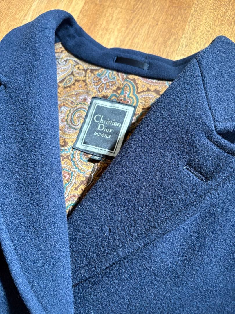 Christian Dior Monsieur ネイビーダブルブレストピーコート