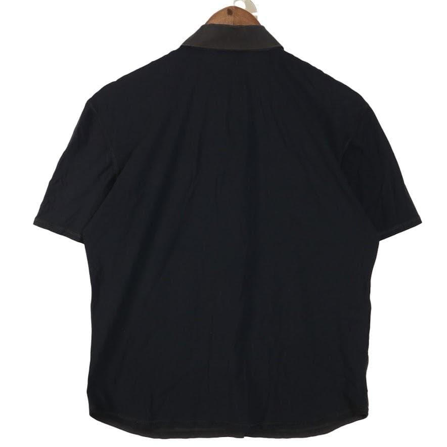 PRADA プラダ ハーフジップ ポロシャツ ブラック テック素材 切替デザイン