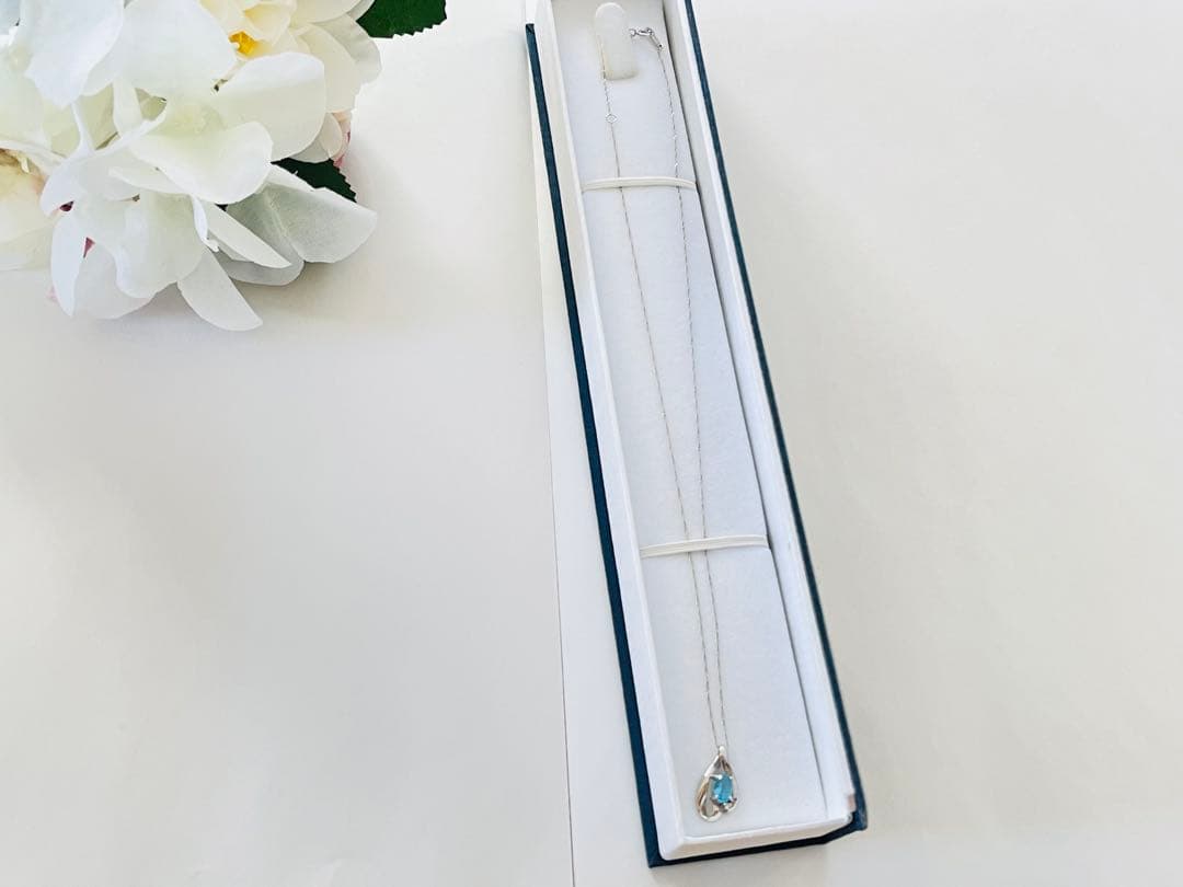 TSUTSUMI PTネックレス PT青いペンダント 箱付き美品