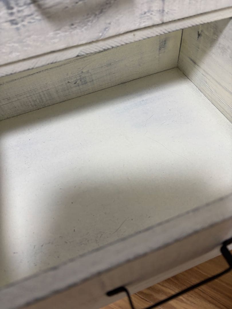 ホワイト木製チェスト 3引き出し アンティーク風