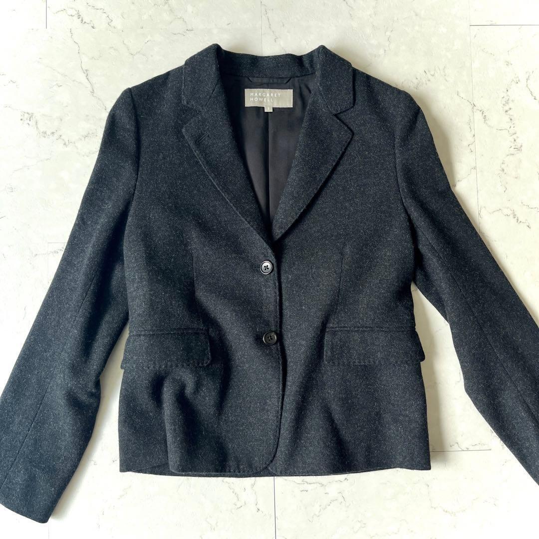 美品 マーガレットハウエル 日本製 ウール ショート丈 テーラード ジャケット