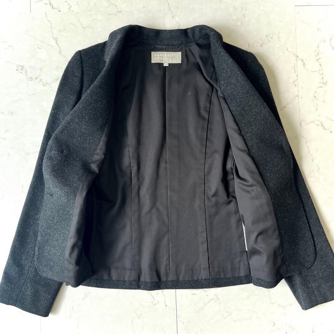 美品 マーガレットハウエル 日本製 ウール ショート丈 テーラード ジャケット