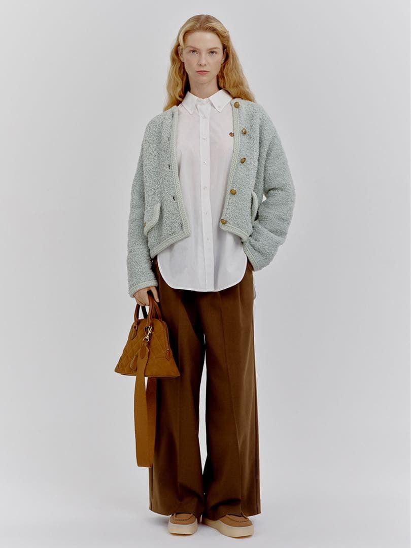 《新品タグ付き》ミラオーウェン 金釦テディラメニットジャケット