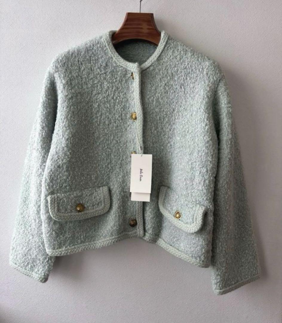 《新品タグ付き》ミラオーウェン 金釦テディラメニットジャケット