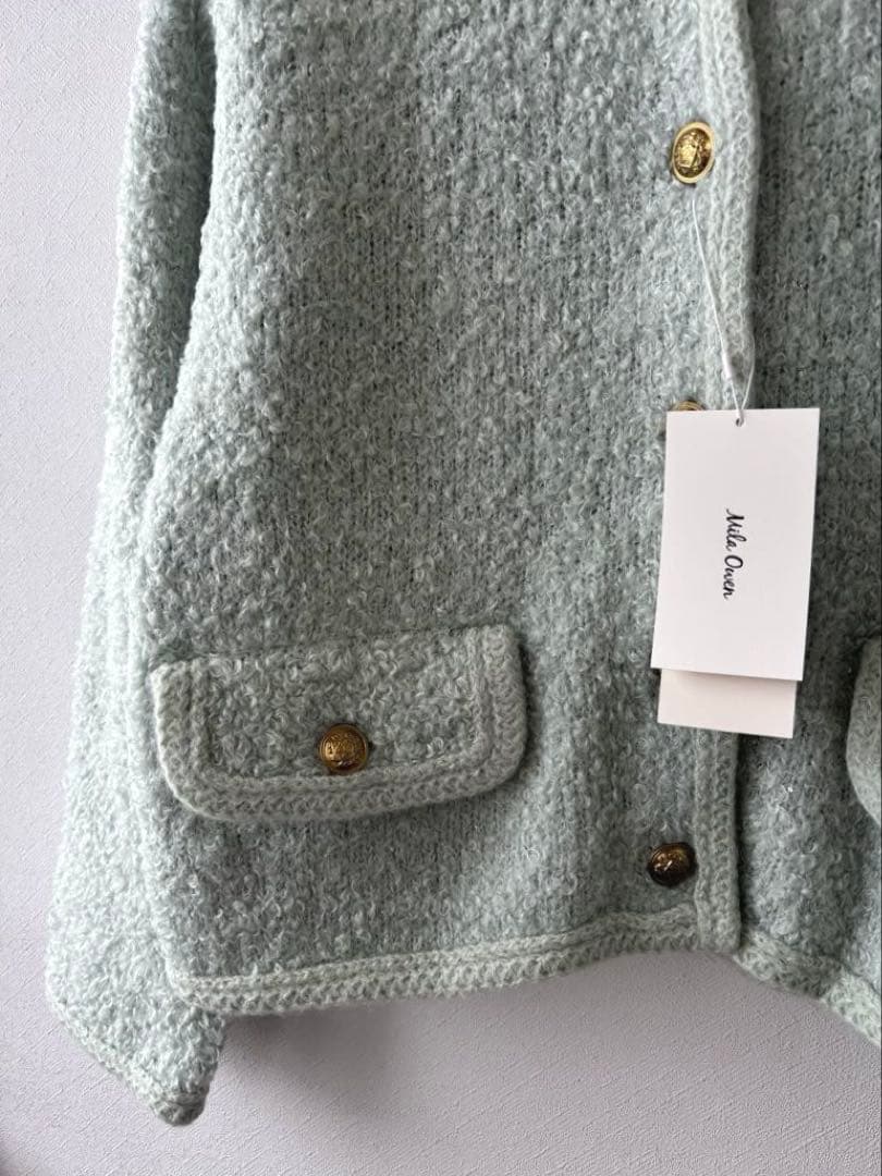 《新品タグ付き》ミラオーウェン 金釦テディラメニットジャケット