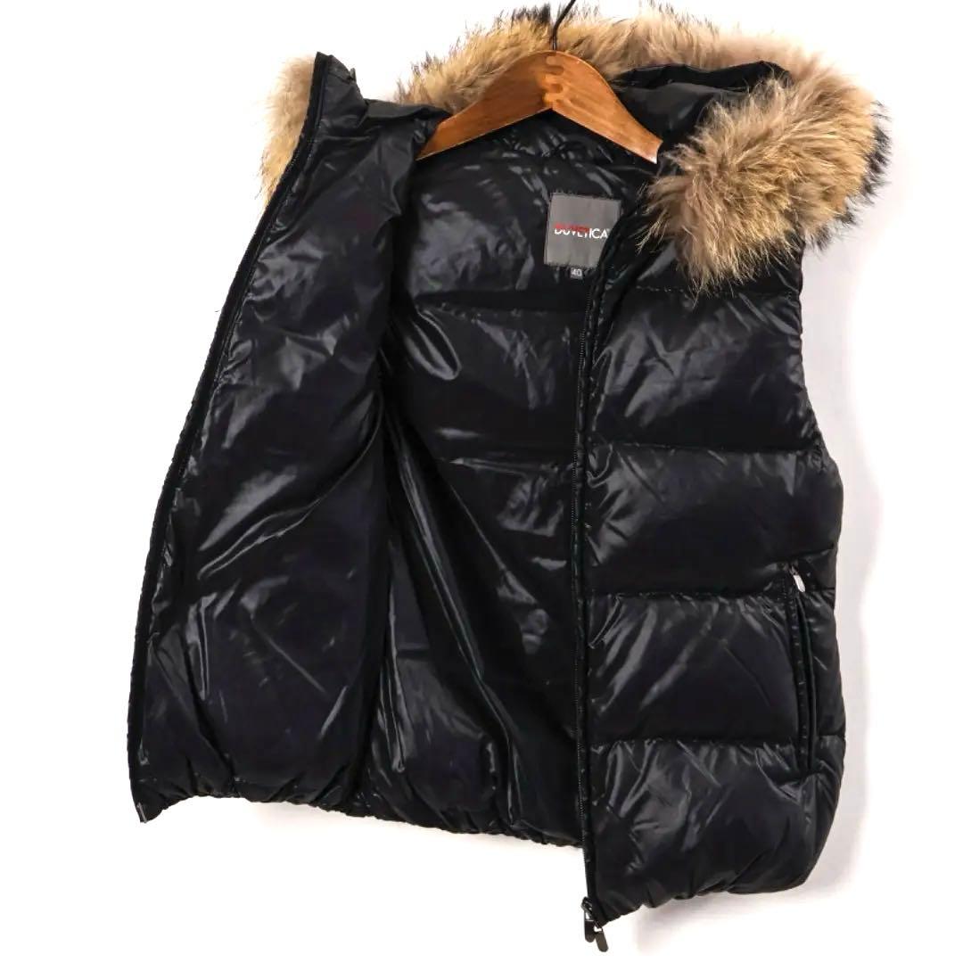 H3830-5◾️デュベティカ　ファー付ダウンベスト ブラック