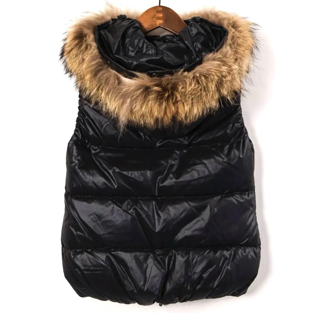 H3830-5◾️デュベティカ　ファー付ダウンベスト ブラック