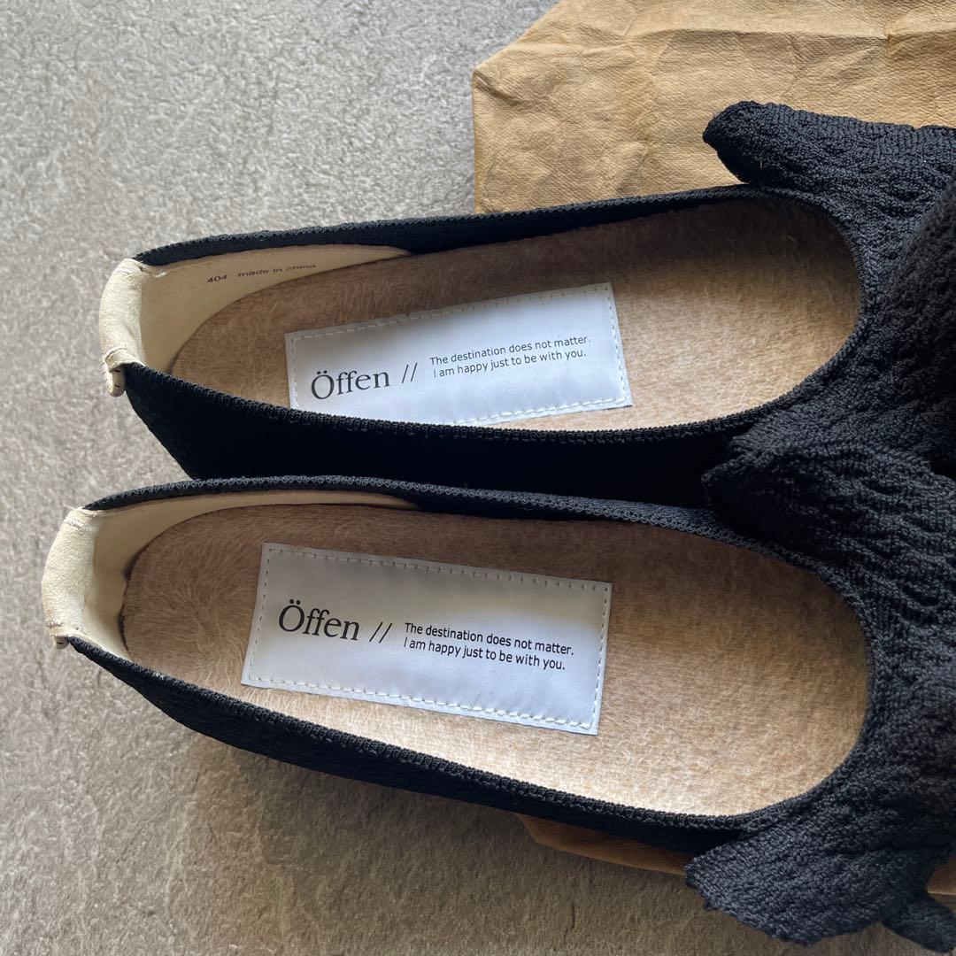 みかん【美品】offen オッフェン フリルパンプス　BLACK 38
