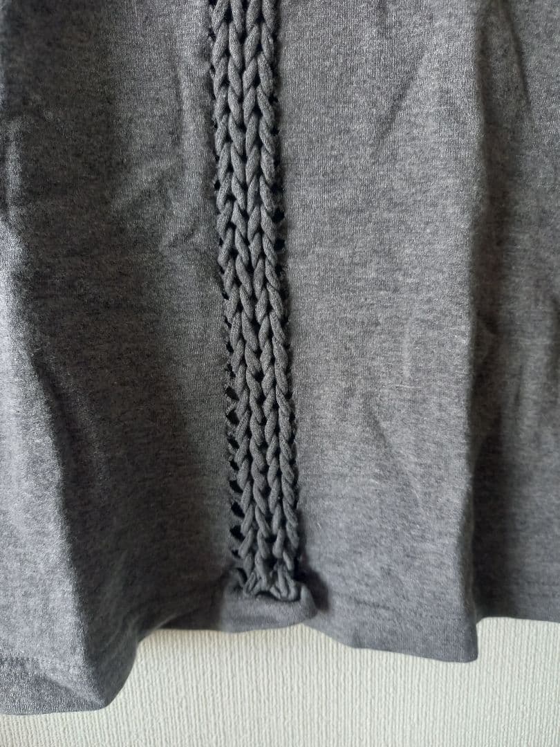 NUMBER (N)INE☆名作☆ 編み込みTシャツ☆長袖カットソー☆グレー☆１
