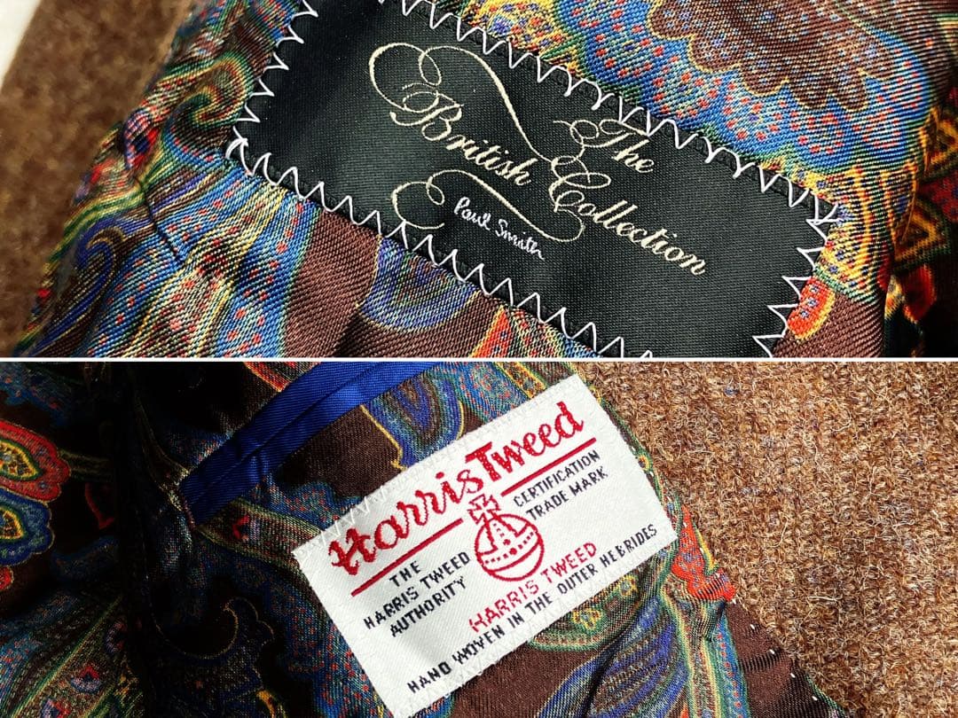 ポールスミス×ハリスツイード★テーラードジャケット ツイード ペイズリー 総柄